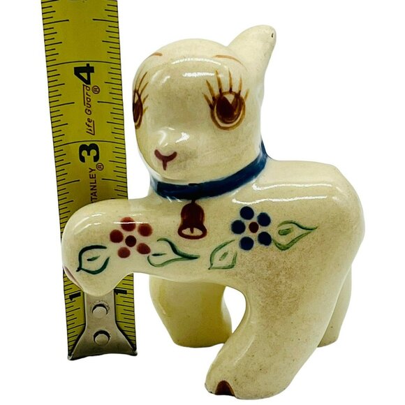 Vintage Sheep Lamb Cotton Tail Cotton Ball Dispenser Holder Art Pottery - Picture 8 of 8